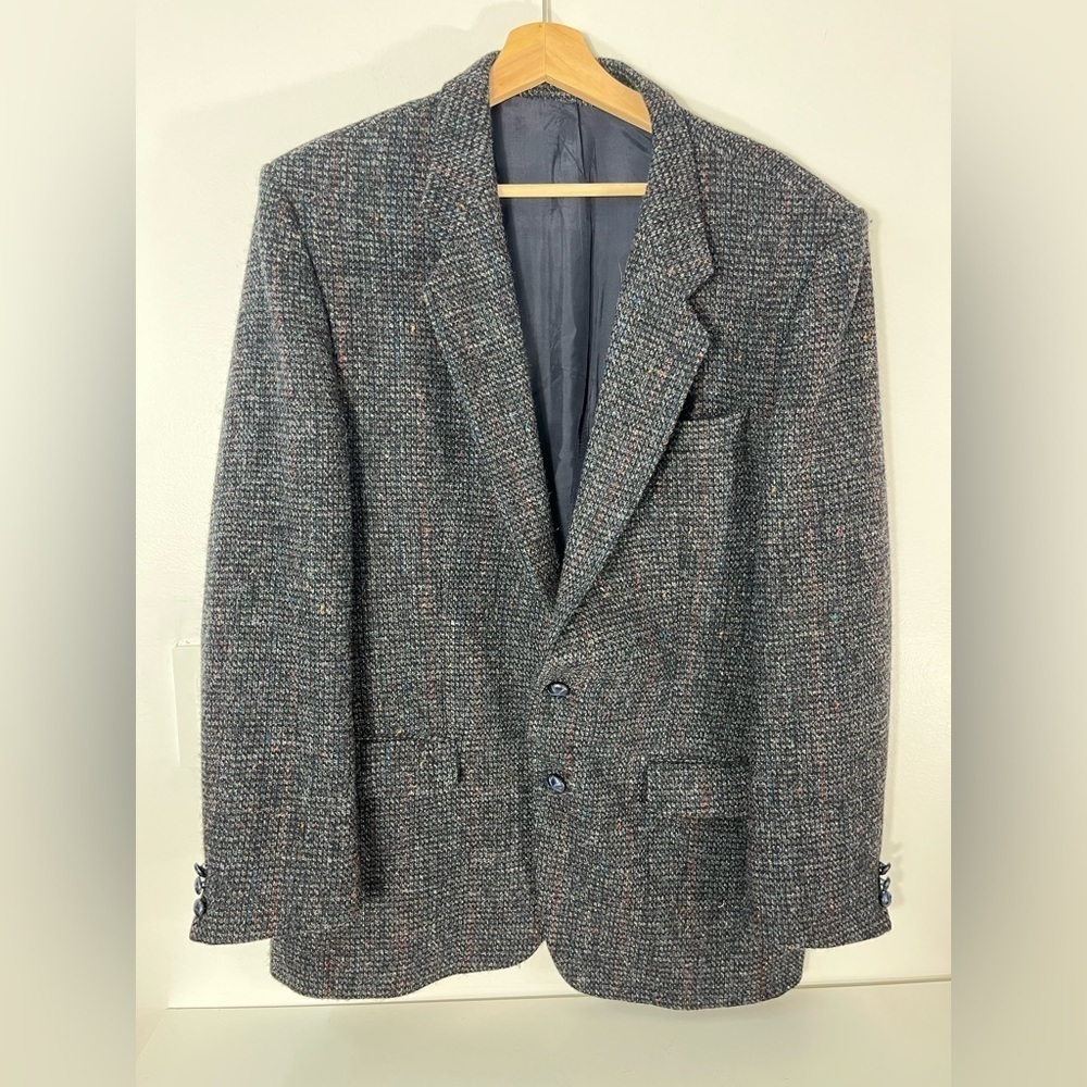 Harris Tweed Mens Size 46 Blazer Sport Coat Wool Vintage Scotland Jacket